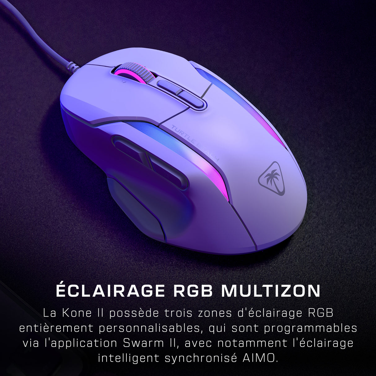 Souris gaming filaire - Turtle Beach Kone™ II - Ultra légere - Blanc, 26 000 DPI, 23 fonctions personnalisables