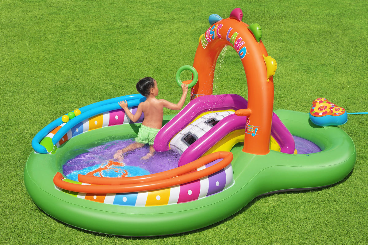 Aire de jeu gonflable - Bestway - Sing'n Splash - 295 x 190 x 137 cm - pataugeoire