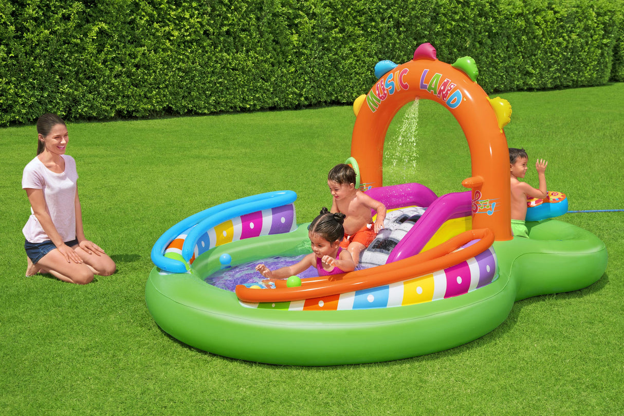 Aire de jeu gonflable - Bestway - Sing'n Splash - 295 x 190 x 137 cm - pataugeoire