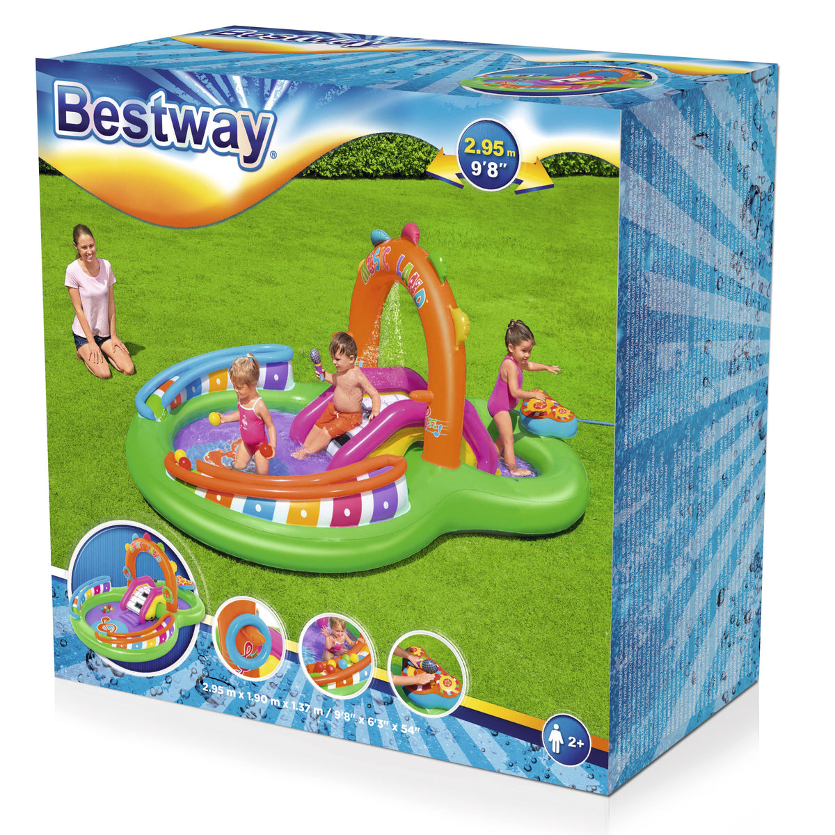 Aire de jeu gonflable - Bestway - Sing'n Splash - 295 x 190 x 137 cm - pataugeoire