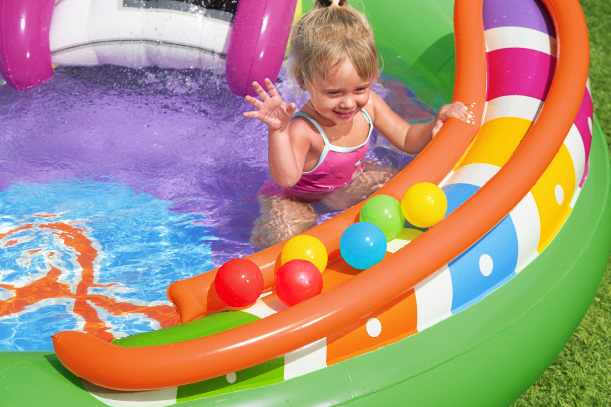 Aire de jeu gonflable - Bestway - Sing'n Splash - 295 x 190 x 137 cm - pataugeoire