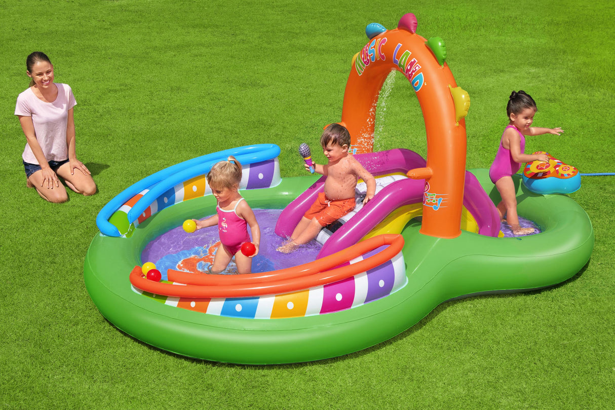 Aire de jeu gonflable - Bestway - Sing'n Splash - 295 x 190 x 137 cm - pataugeoire