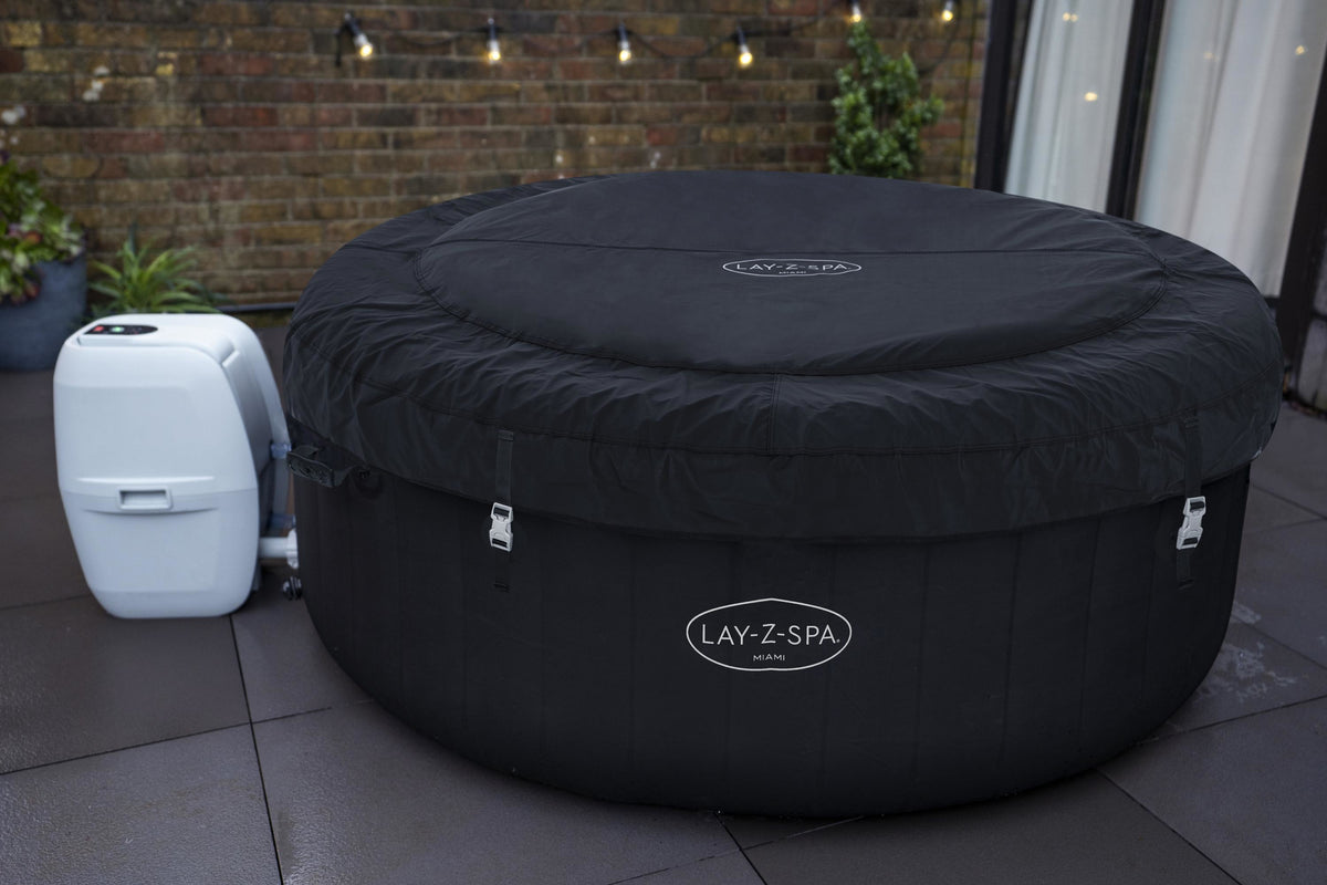 Spa gonflable BESTWAY - Lay-Z-Spa Miami - 120 airjets - 180 x 66 cm - 2 a 4 places - Rond (couverture, cartouche, diffuseur)