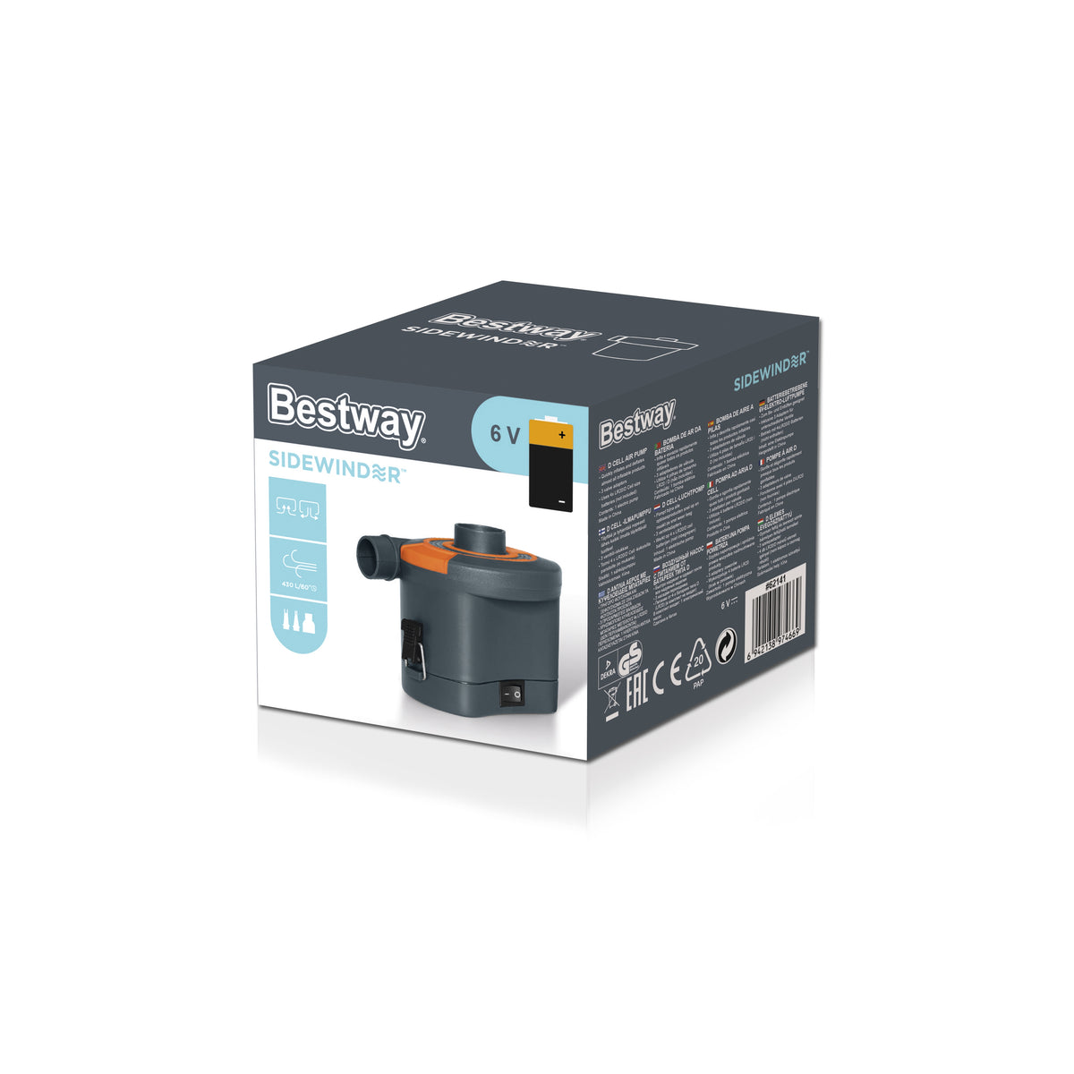 BESTWAY Pompe a air éléctrique / Gonfleur Sidewinder - 430 L/mn