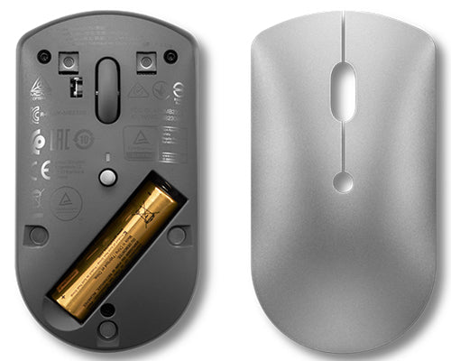 Souris sans fil LENOVO 600 Silent - Bluetooth 5.0 - Double connexion - Silencieuse - Gris