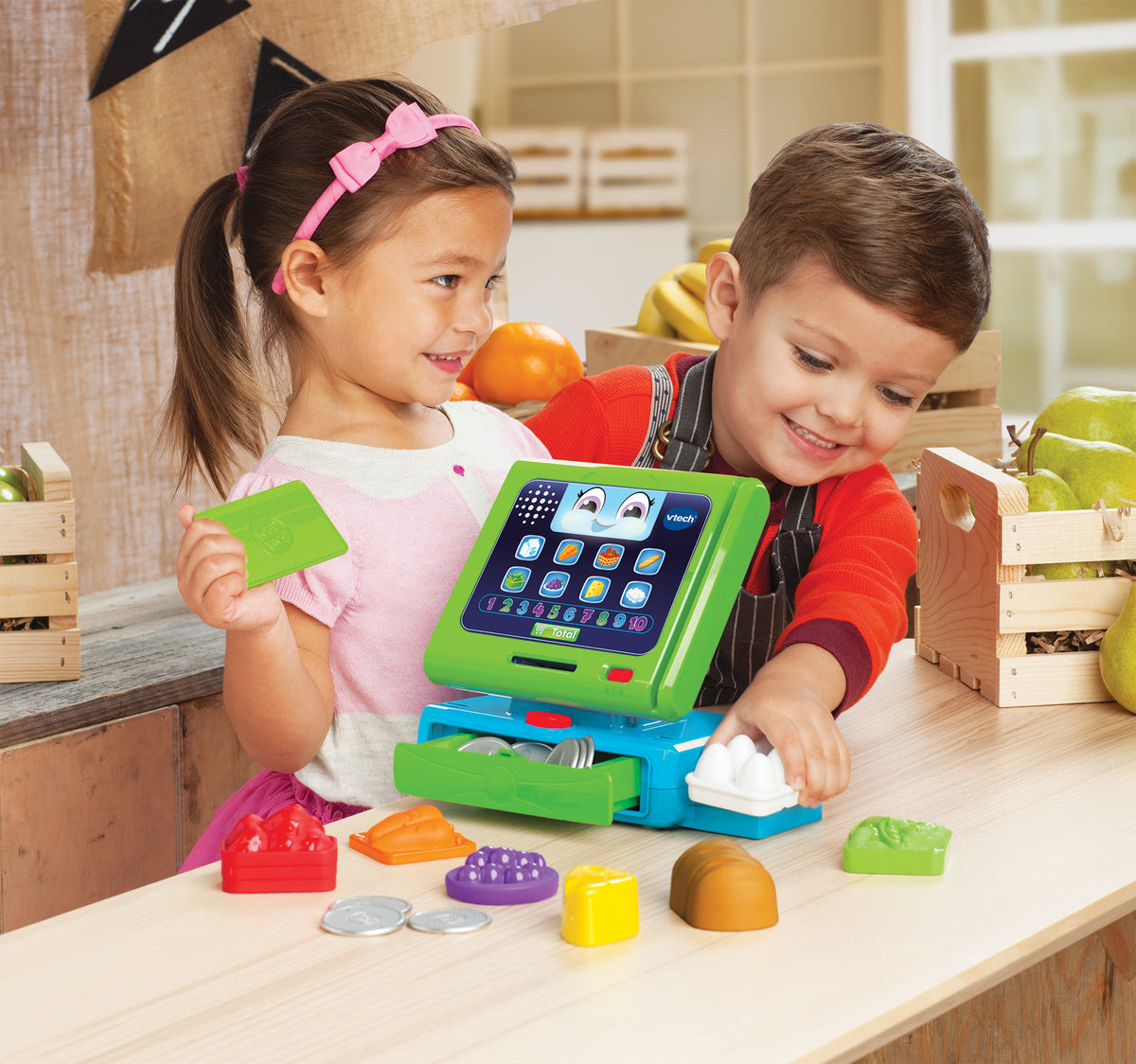 VTECH - 1,2,3 Imite-Moi - Caisse Enregistreuse Interactive Maxi Shopping - Jouet d'Imitation Enfant