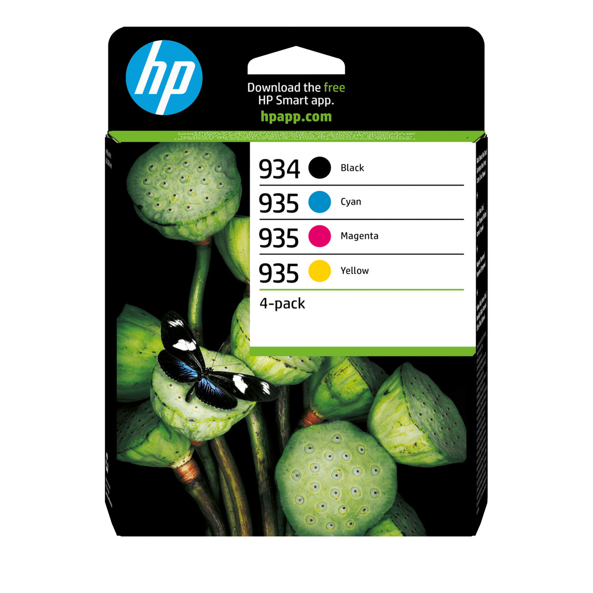 HP 934/935 Pack de 4 cartouches d'encre noire, cyan, jaune et magenta authentiques (6ZC72AE) pour HP OfficeJet Pro 6200