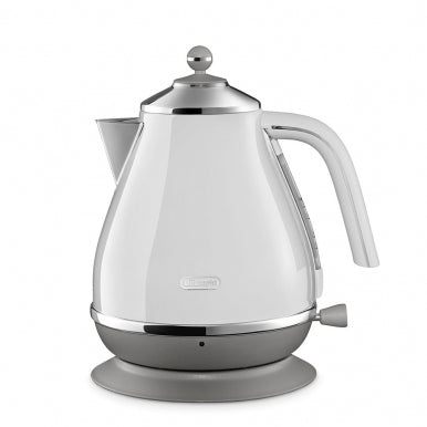 Bouilloire DELONGHI ICONA CAPITALS - 1,7L - Acier inoxydable - Base amovible et pivotante 360° - Filtre anticalcaire - Blanc