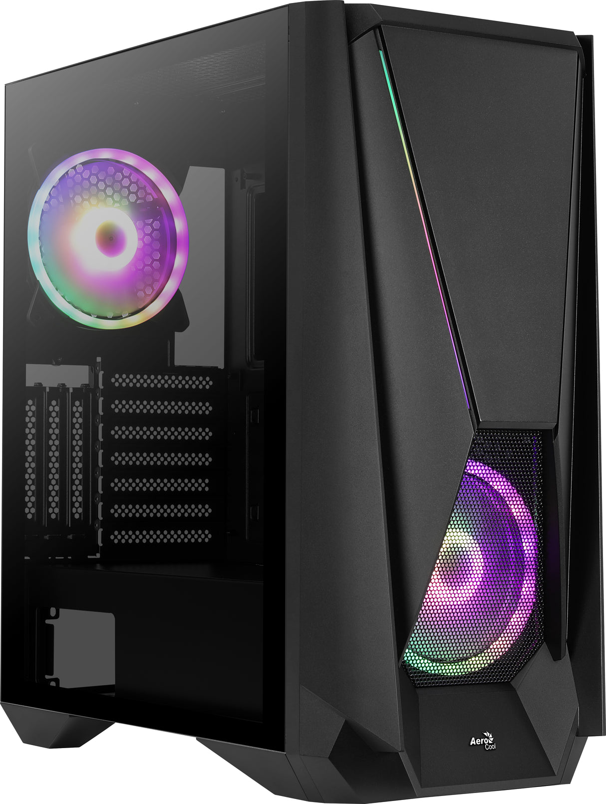 Boitier Moyen Tour E-ATX AeroCool Visor RGB avec panneau vitré (Noir)