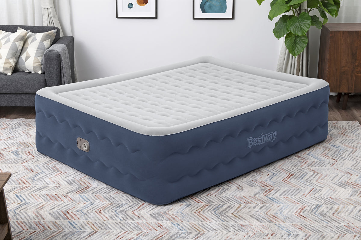 BESTWAY Bestway Lit gonflable 2 places TruLeisure pompe électrique intégrée 203x152x51cm