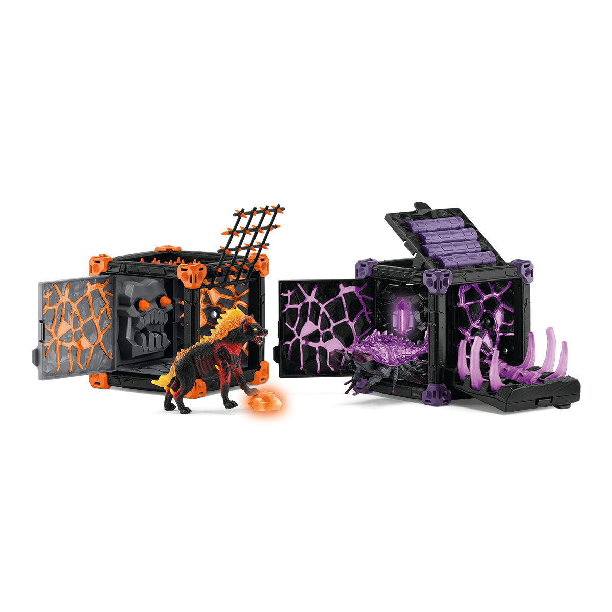 BattleCave Arena: Lave vs Ténebres, arene de combat pour figurines Eldrador, SCHLEICH 42673 Eldrador Creatures, des 7 ans