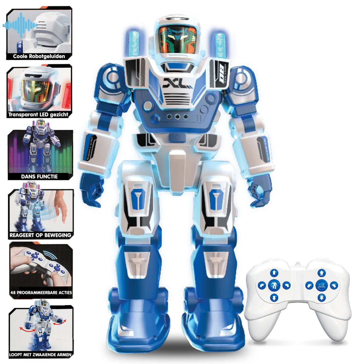 Robot radiocommandé - YCOO - Program a Bot XL - Multidirectionnel - 48 actions programmables - LED & Sons - Des 5 ans