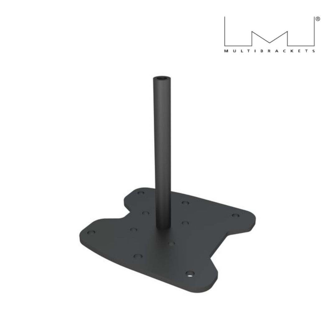 Embase à fixer au sol MULTIBRACKETS Noir M Pro Series Acier, poids max 90 kg po