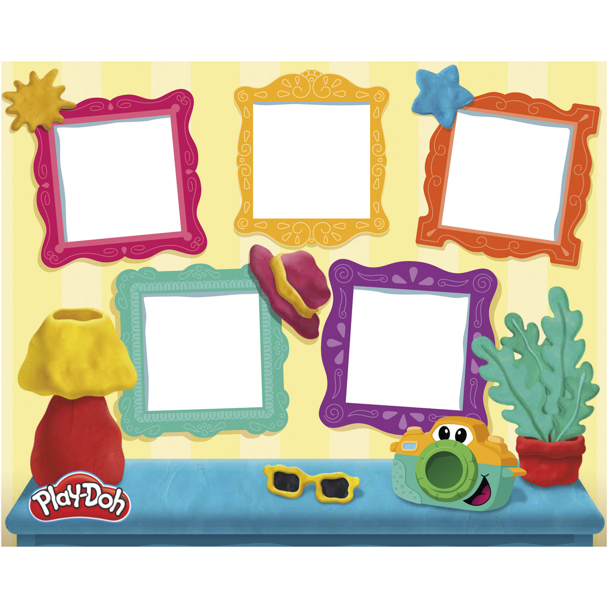 Play-Doh Mes petites photos Starters, pâte a modeler, caméra factice, 7 accessoires et tapis d'activité, Classique, des 2 ans
