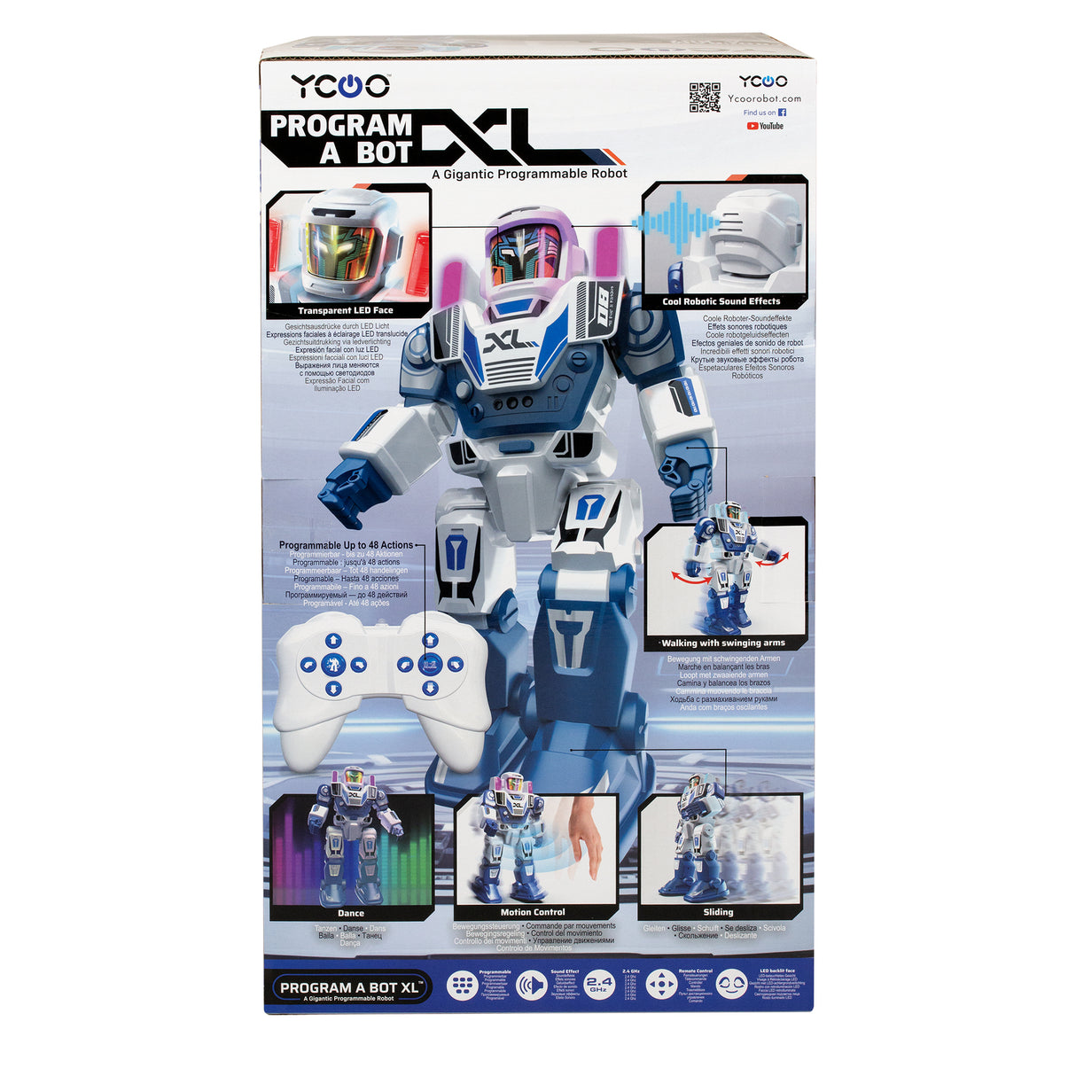 Robot radiocommandé - YCOO - Program a Bot XL - Multidirectionnel - 48 actions programmables - LED & Sons - Des 5 ans
