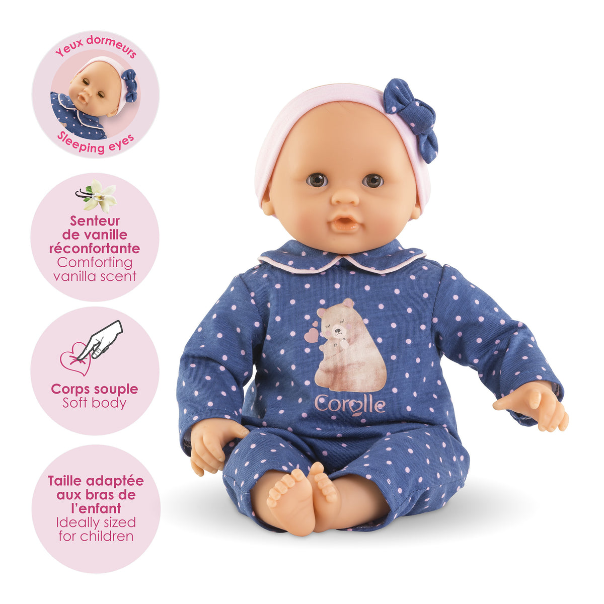 Poupon - COROLLE - Bébé Calin Capucine - Ourson - 30 cm - Des 18 mois