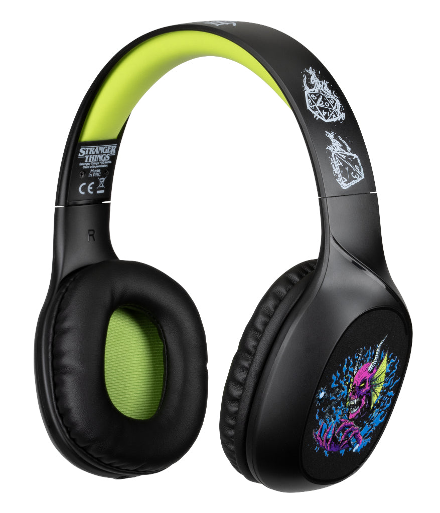 Casque audio - Sans fil - Konix - Stranger Things - Bluetooth 5.3 smartphones, tablettes - Microphone - Autonomie 30 h - Noir/jaune