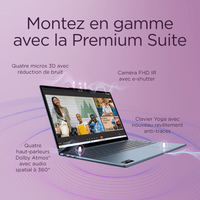 PC Portable LENOVO Yoga Slim 7 14AKP10 | Windows 11 - 14'' OLED - Ryzen 7 AI 350 - Copilot+ - RAM 32 Go - SSD 1 To - AZERTY