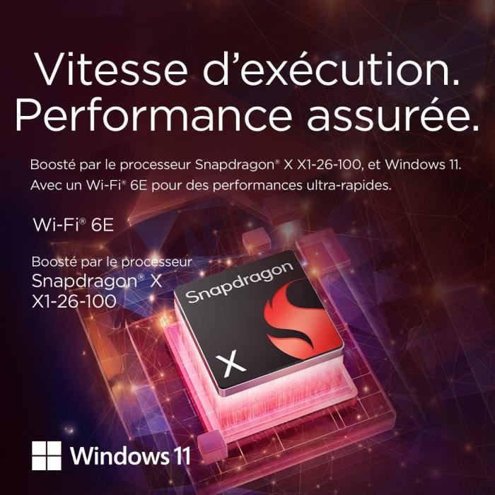 PC portable LENOVO IdeaPad Slim 3 15Q8X10 | 15,3 WUXGA IPS - Qualcomm Snapdragon X - 16 Go - 512 Go - Capot Aluminium - Copilot +