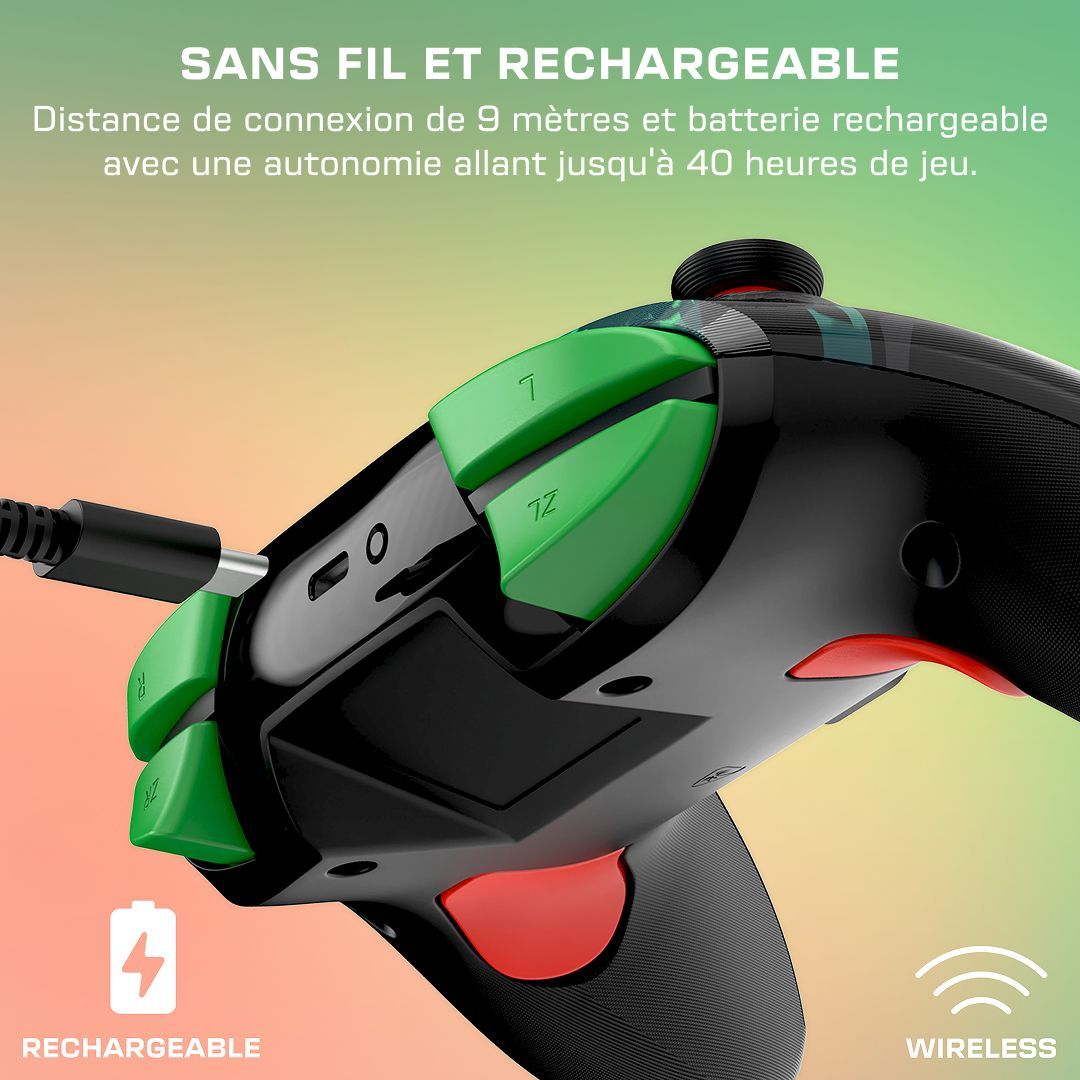 Manette de jeu - Nintendo Switch - Rematch Donkey Kong - Sans fil - Rouge/Jaune - Turtle Beach