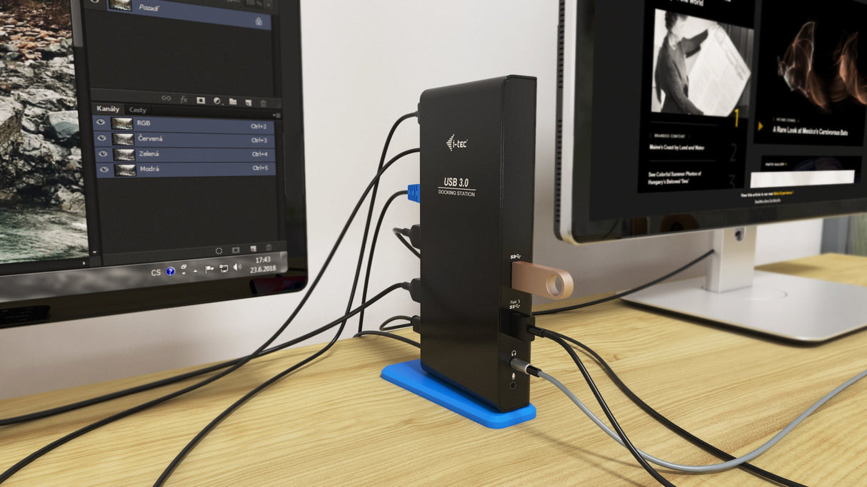 Station d'accueil USB-A/C 3.0 I-Tec (Noir/Bleu)