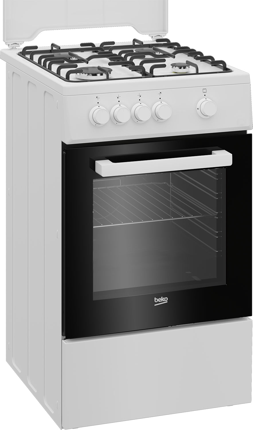 Cuisiniere a gaz - Beko - FSG522DWC - 4 foyers - 50 cm
