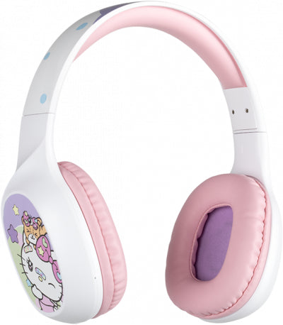 Casque audio - Sans fil - Konix - Hello Kitty - Bluetooth 5.3 PC, smartphones et tablettes - Autonomie 30 h - Blanc et rose