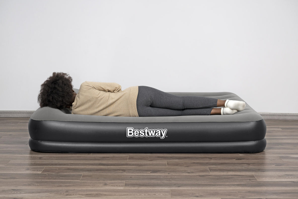 Matelas gonflable - BESTWAY - 671BU - Tritech Queen - 2 places, pompe USB intégrée, 2,03 m x 1,52 m x 36 cm