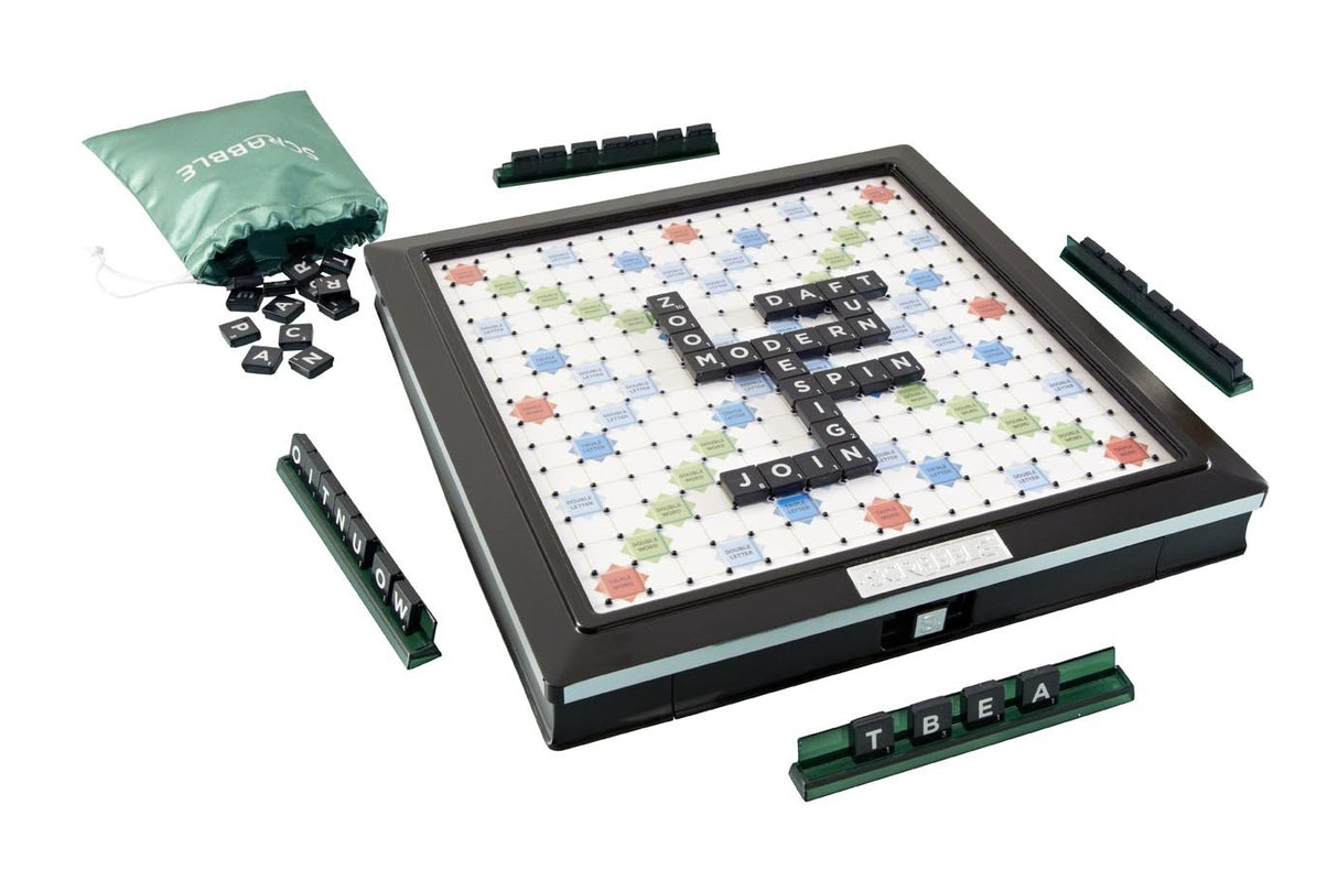 Mattel Games - Scrabble Deluxe - Jeu de société et de lettres - 2 a 4 joueurs - Des 10 ans