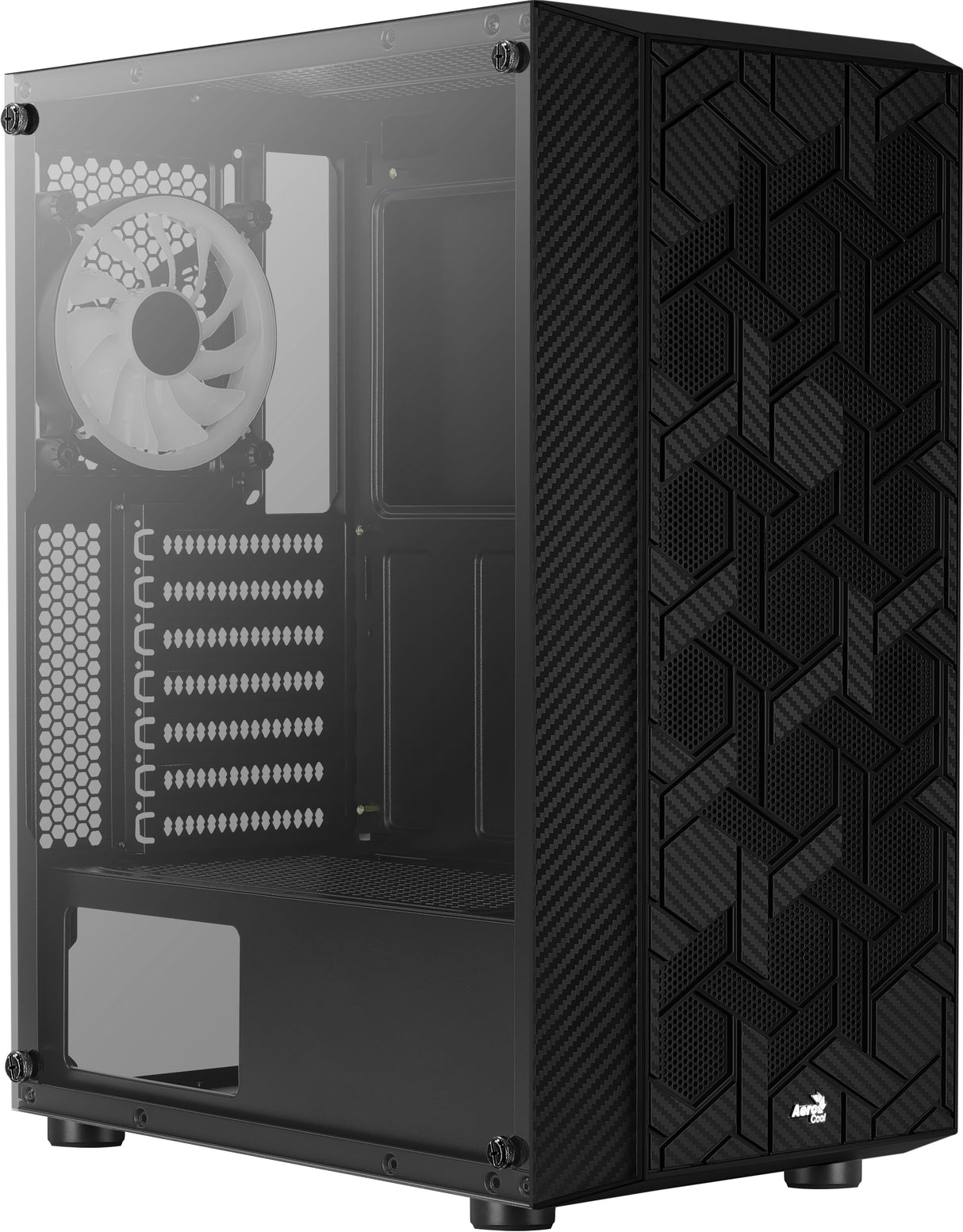 Boitier Moyen Tour ATX AeroCool Hive v2 RGB avec panneau vitré (Noir)