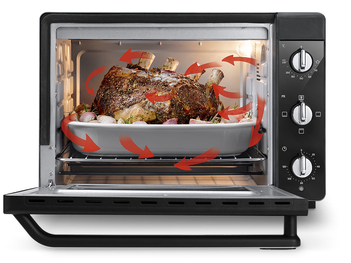 Mini-four - Chaleur tournante - DELONGHI - EO 40112.BK - Noir - Porte double vitrage - 40 L - 51,5 x 44 x 36 cm - 2000 W