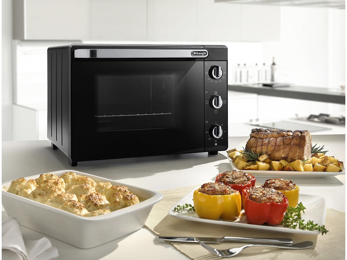 Mini-four - Chaleur tournante - DELONGHI - EO 40112.BK - Noir - Porte double vitrage - 40 L - 51,5 x 44 x 36 cm - 2000 W