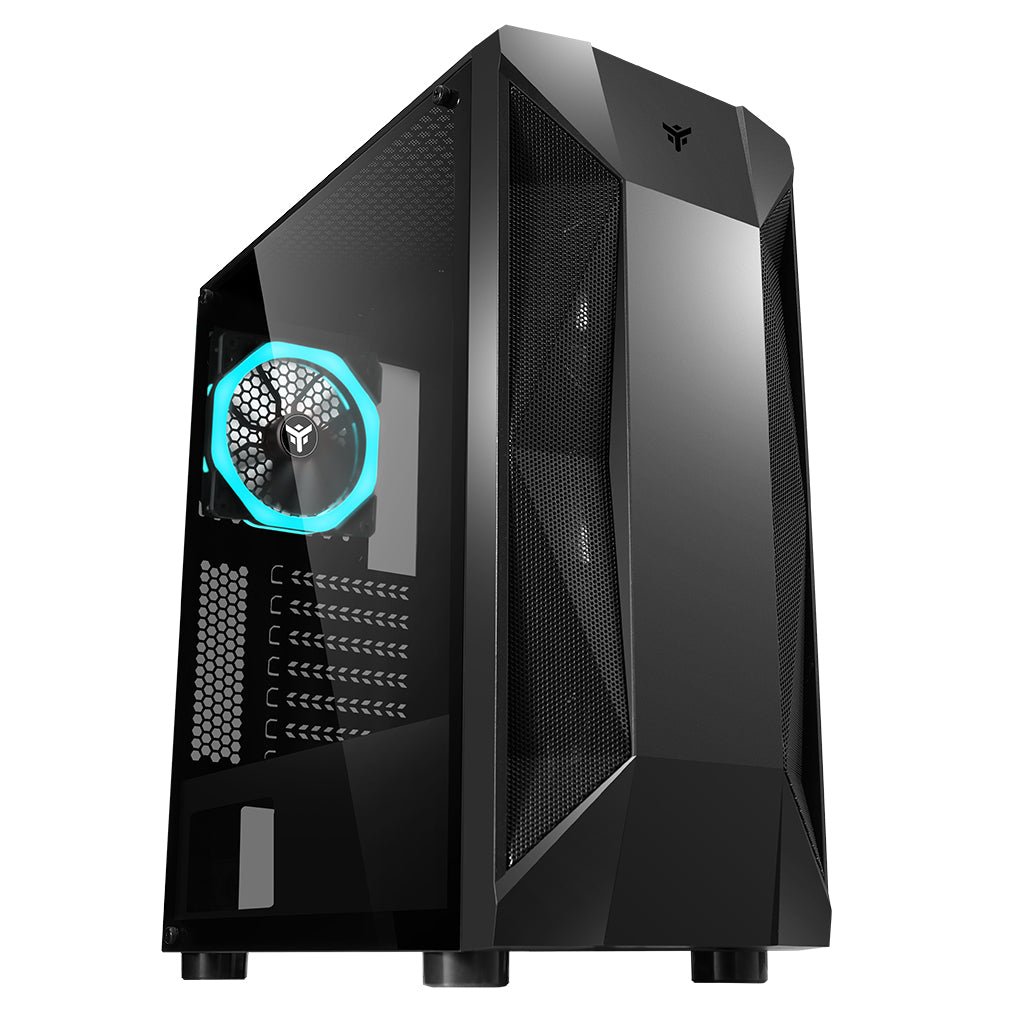 Boitier Moyen Tour ATX iTek Rock Evo RGB avec panneau vitré (Noir)