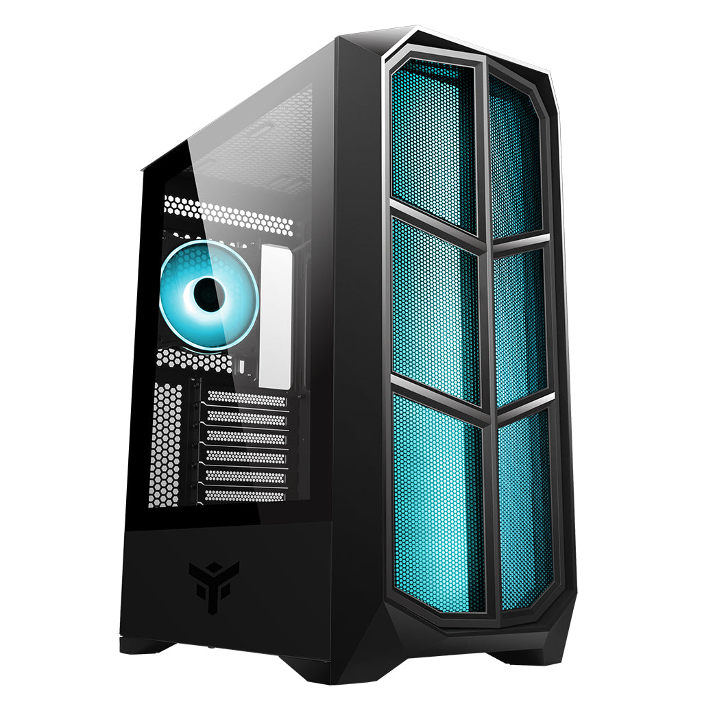 Boitier Moyen Tour ATX iTek Vertibra Y210 RGB avec panneau vitré (Noir)
