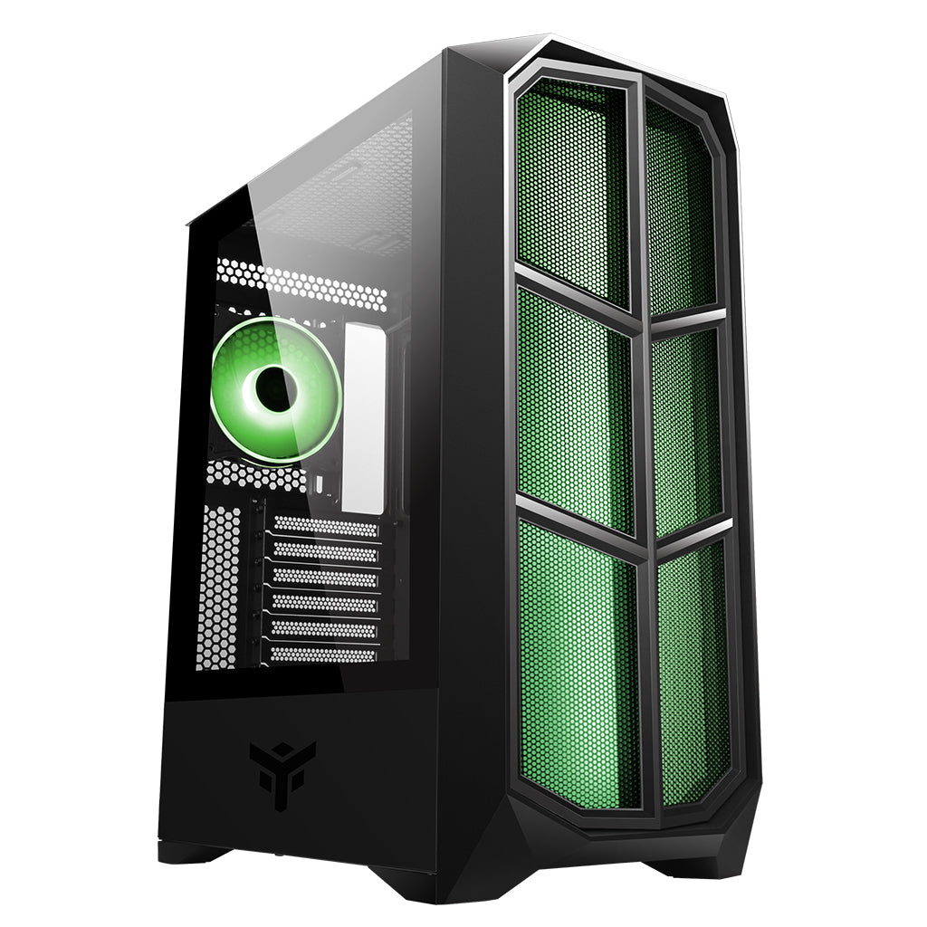 Boitier Moyen Tour ATX iTek Vertibra Y210 RGB avec panneau vitré (Noir)