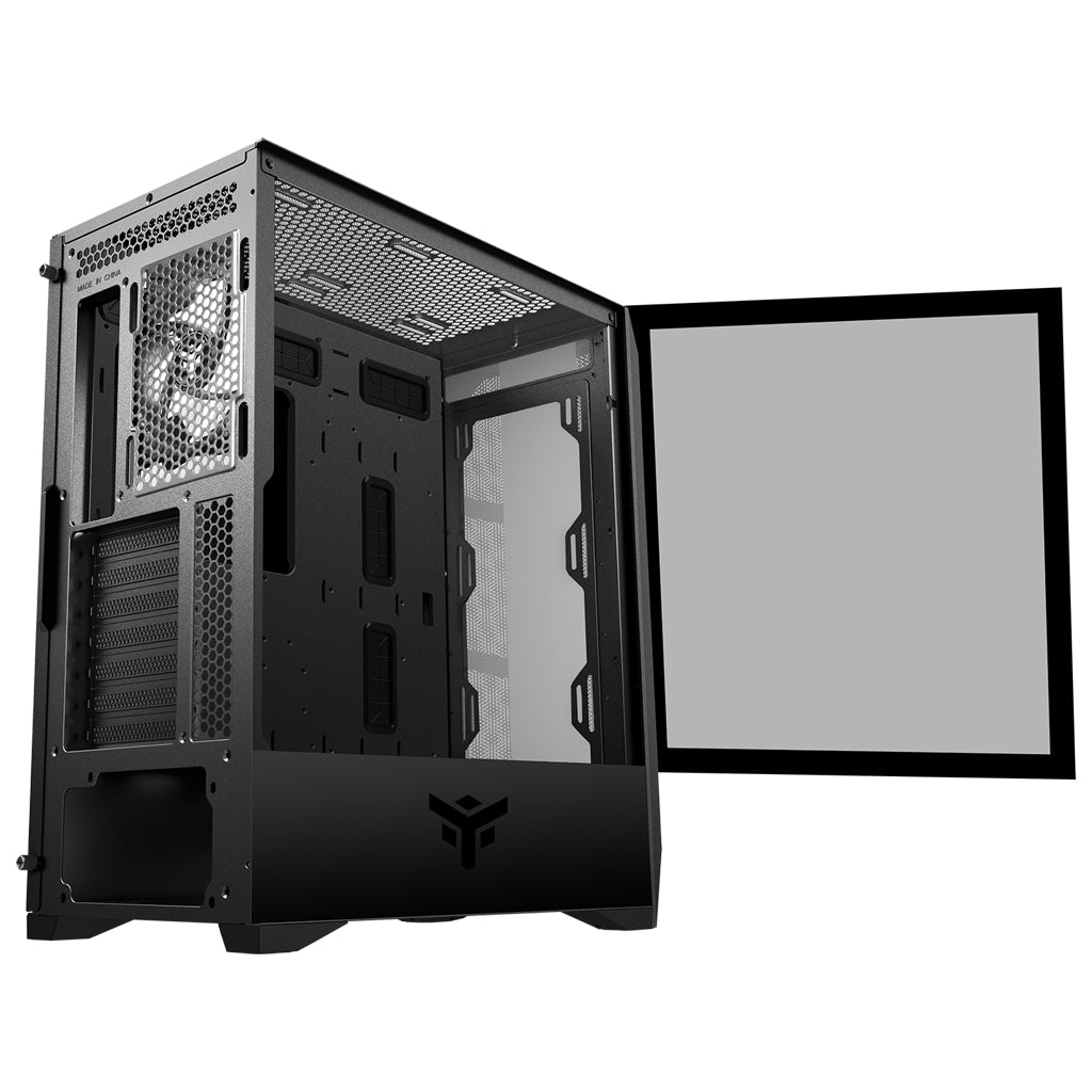 Boitier Moyen Tour ATX iTek Vertibra Y210 RGB avec panneau vitré (Noir)