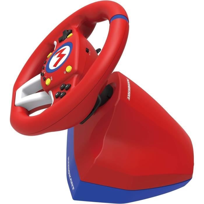Hori - Volant de course Wheel Pro Mini Mario Kart avec pédales pour Nintendo Switch - Rouge et bleu