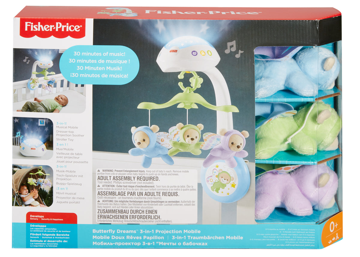 Fisher-Price - Mobile Doux Reves Papillon - Mobile lit bébé - 0 ans et + CDN41