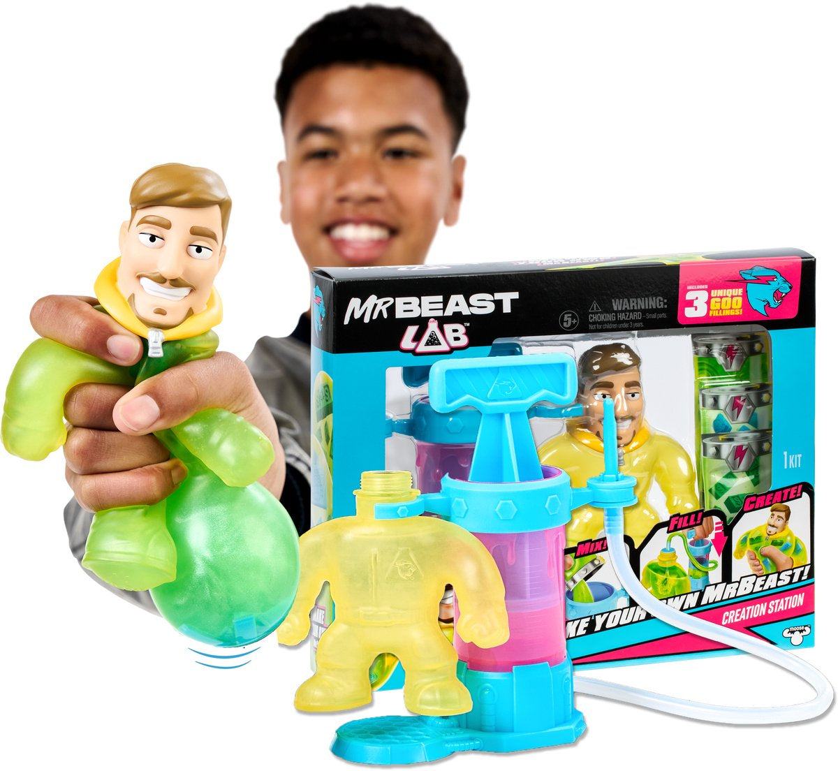 Kit de création - MRBEAST LAB - Heroes of Goo Jit Zu - Pompe incluse - Figurine personnalisable - Accessoires fournis