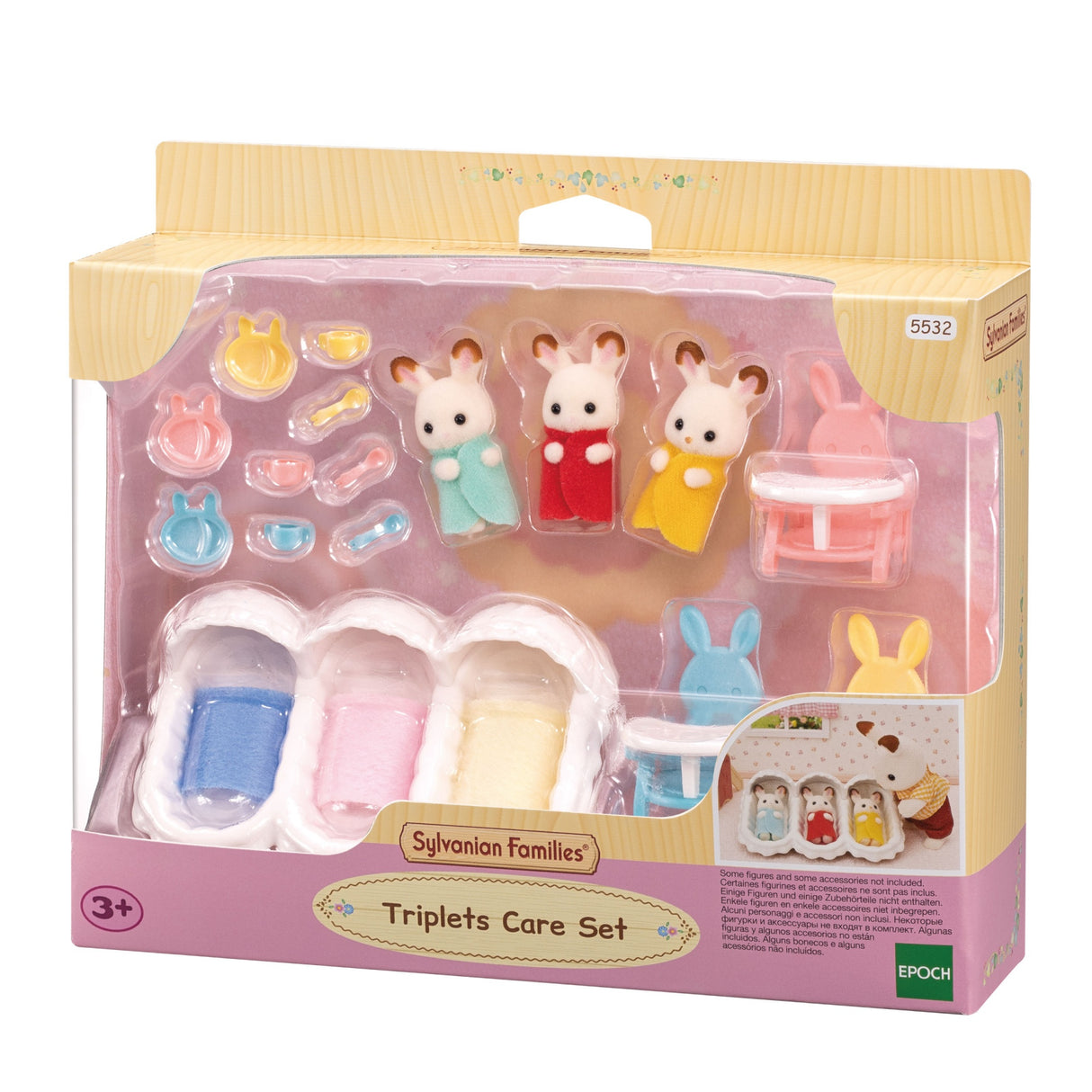 Les triplés Lapin Chocolat et accessoires puériculture - Sylvanian Families - 5532