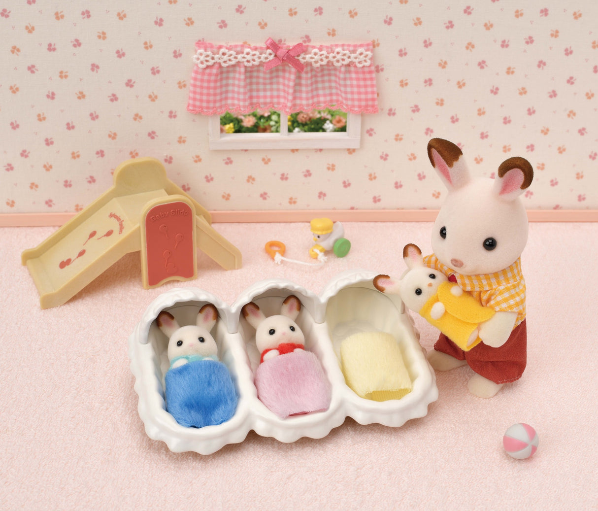 Les triplés Lapin Chocolat et accessoires puériculture - Sylvanian Families - 5532