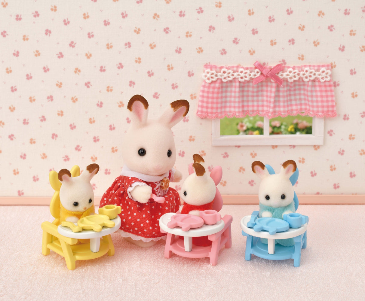 Les triplés Lapin Chocolat et accessoires puériculture - Sylvanian Families - 5532