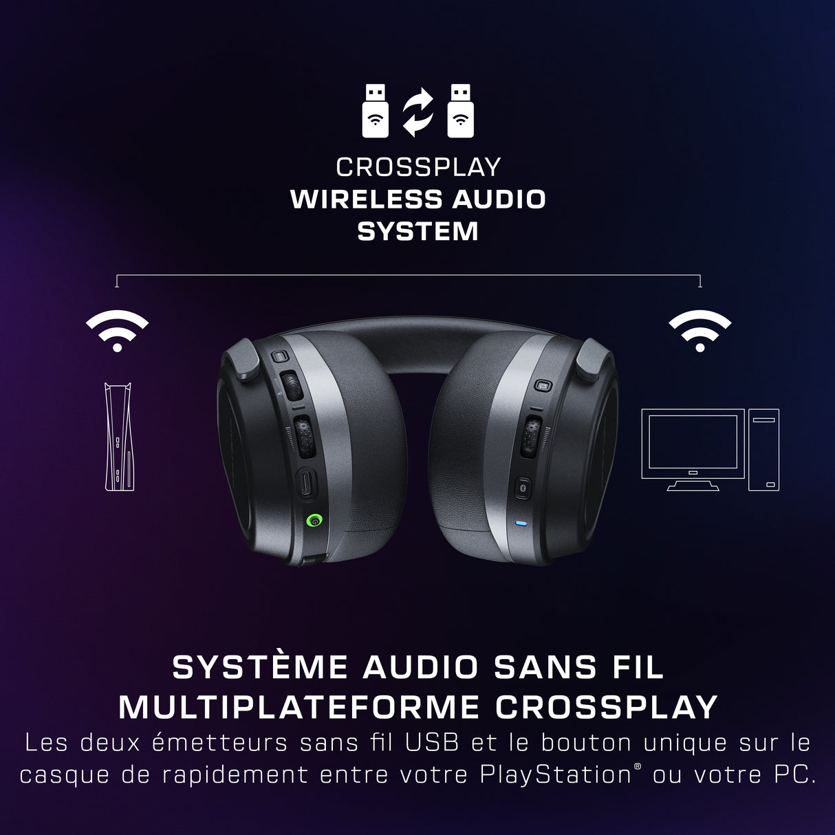 Casque gaming sans fil - Turtle Beach Stealth™ 700P (Gen3) - Noir - PS5, PS4, PC, mobile, 60mm, Bluetooth, 80h