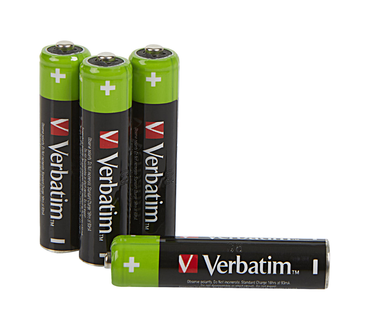 Lot de 4 piles rechargeables Verbatim Premium type AAA (LR03) 1,2V 950mAh