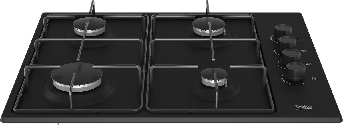 Table de cuisson a gaz - BEKO - 4 feux - 60 cm - HIGG64123SB