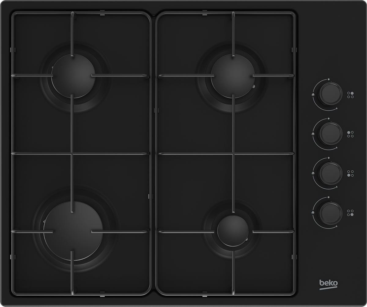 Table de cuisson a gaz - BEKO - 4 feux - 60 cm - HIGG64123SB