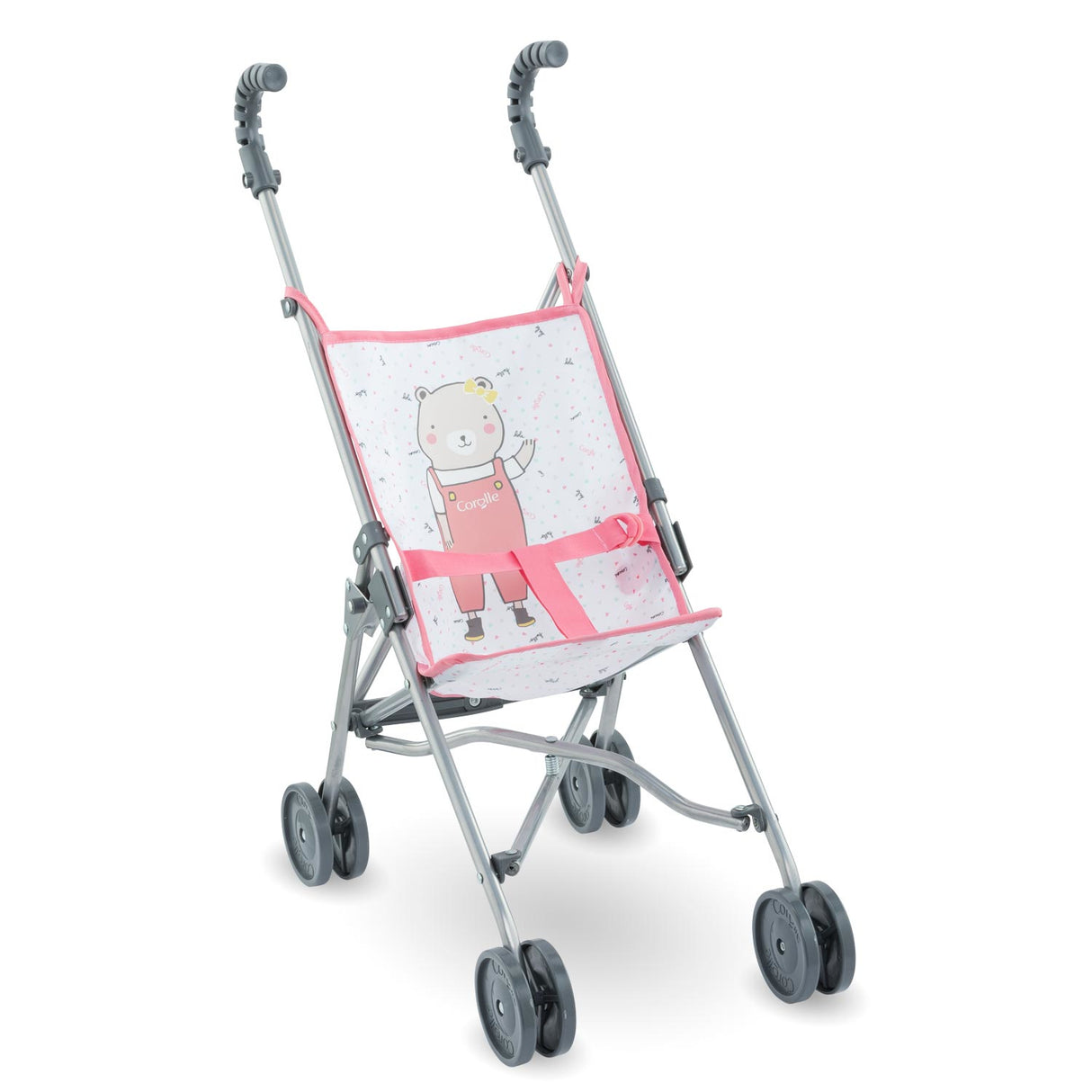 Accessoire poupon - COROLLE - Poussette canne rose pour poupon 30, 36 et 42cm - Des 3 ans