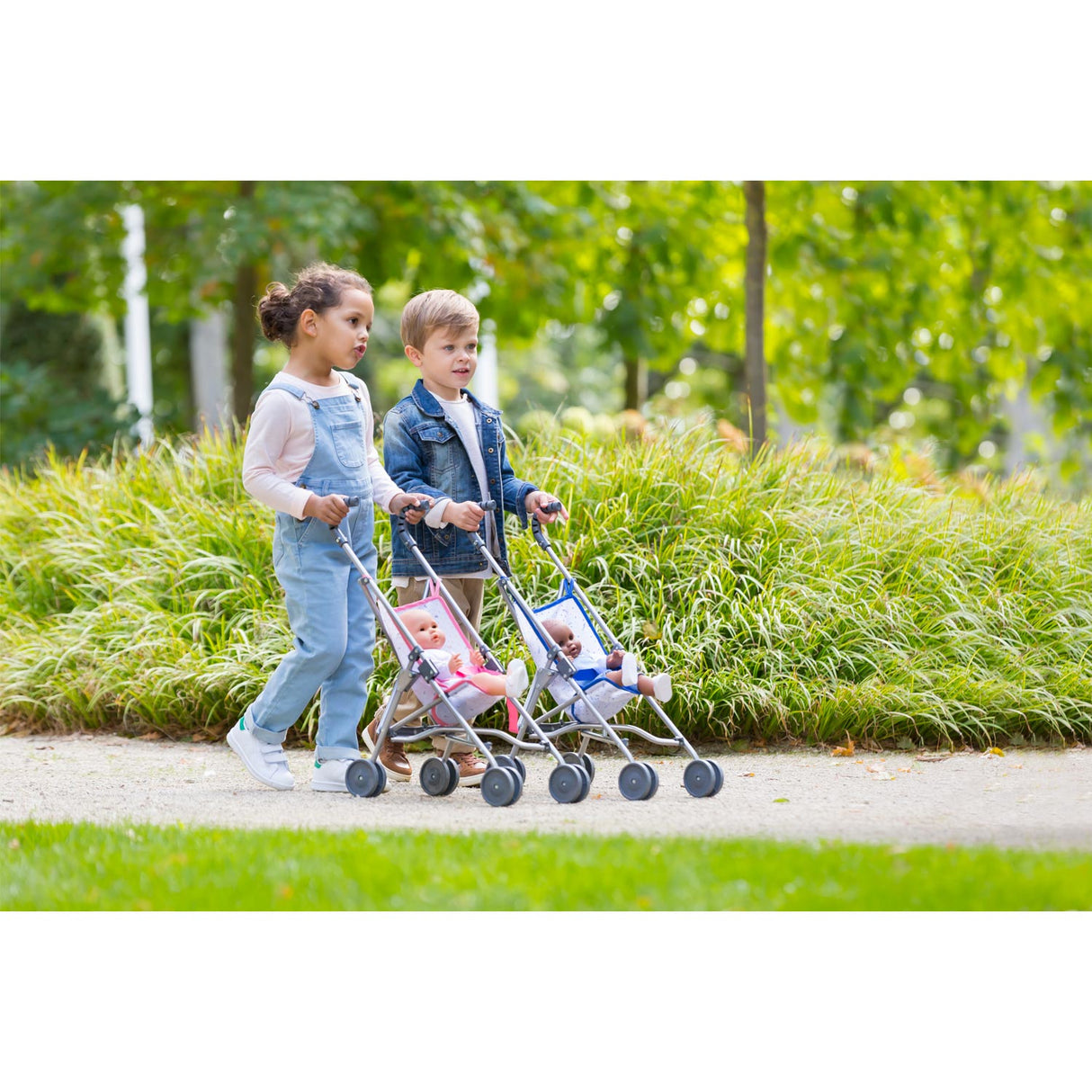 Accessoire poupon - COROLLE - Poussette canne rose pour poupon 30, 36 et 42cm - Des 3 ans
