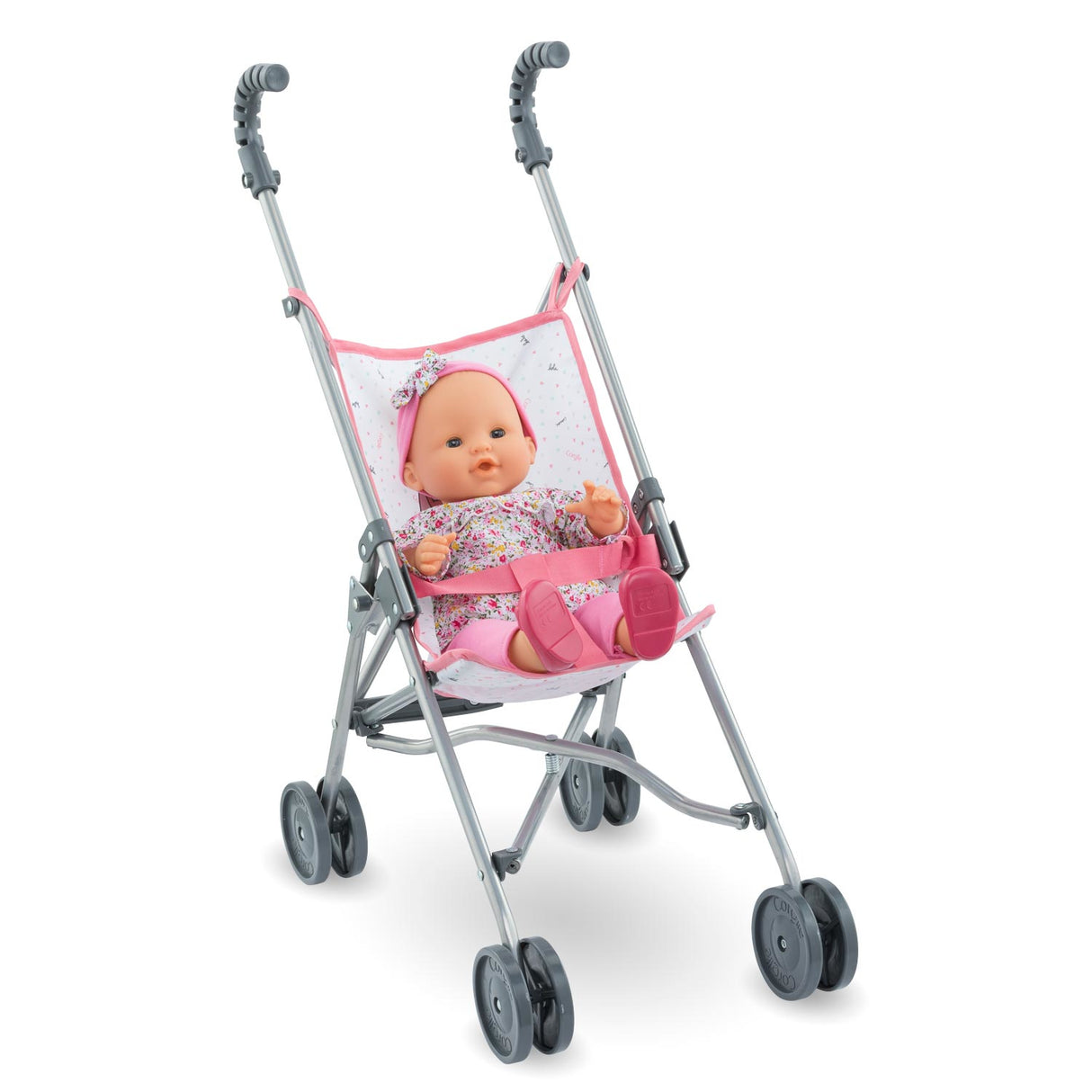 Accessoire poupon - COROLLE - Poussette canne rose pour poupon 30, 36 et 42cm - Des 3 ans