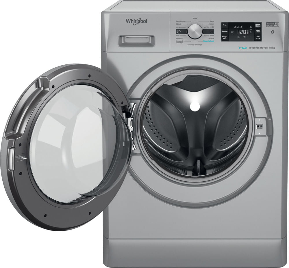 Lave-linge hublot WHIRLPOOL FFBP10489SBSVFR - 10 kg - Induction - L60cm - 1400 trs/min - Classe A-20% - Silver